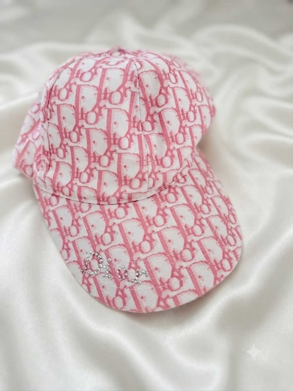 RARE 🍒Vintage Authentic Dior Galliano pink Diorissimo monogram hat
